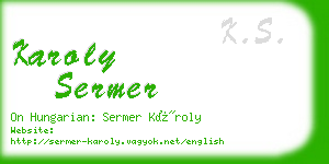 karoly sermer business card